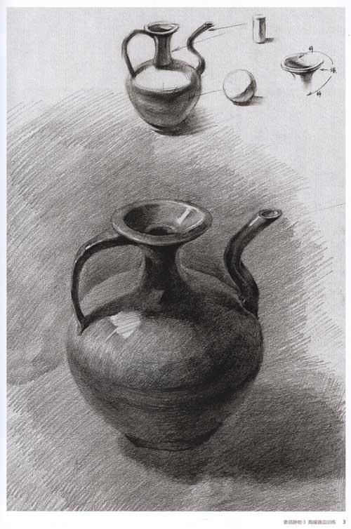 素描静物 3 陶罐器皿训练(文轩)